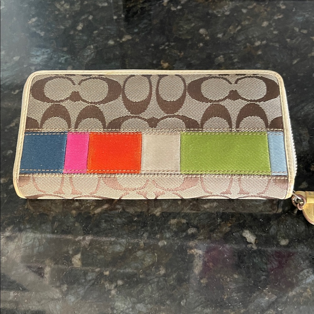Coach Multicolor stripe Signature CC Legacy Wallet - Picture 2 of 4